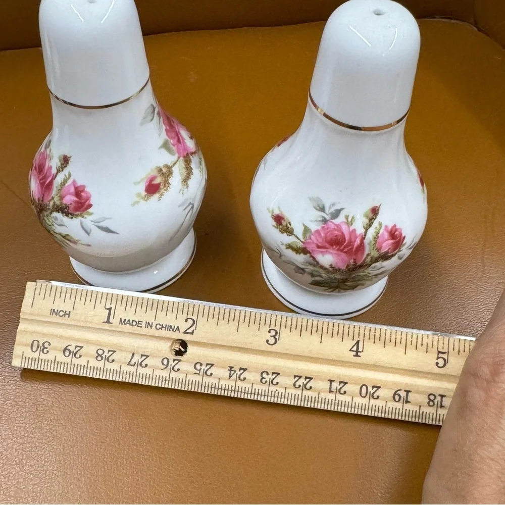 Bone China Salt & Pepper Set Grandmother's Rose by Hammersley Made in England